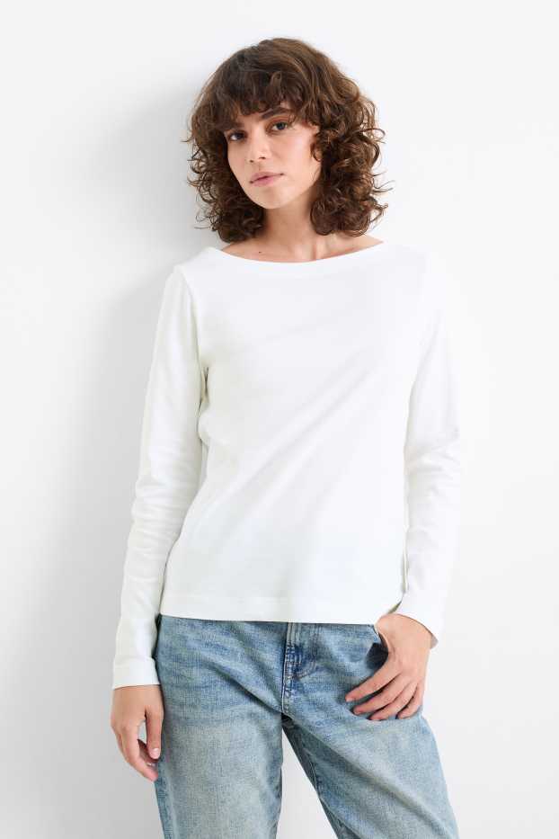 Dames - Basic longsleeve - wit