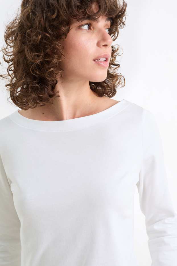 Dames - Basic longsleeve - wit