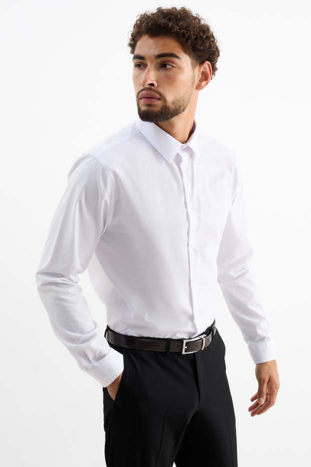 Herren - Businesshemd - Slim Fit - Kent - weiss