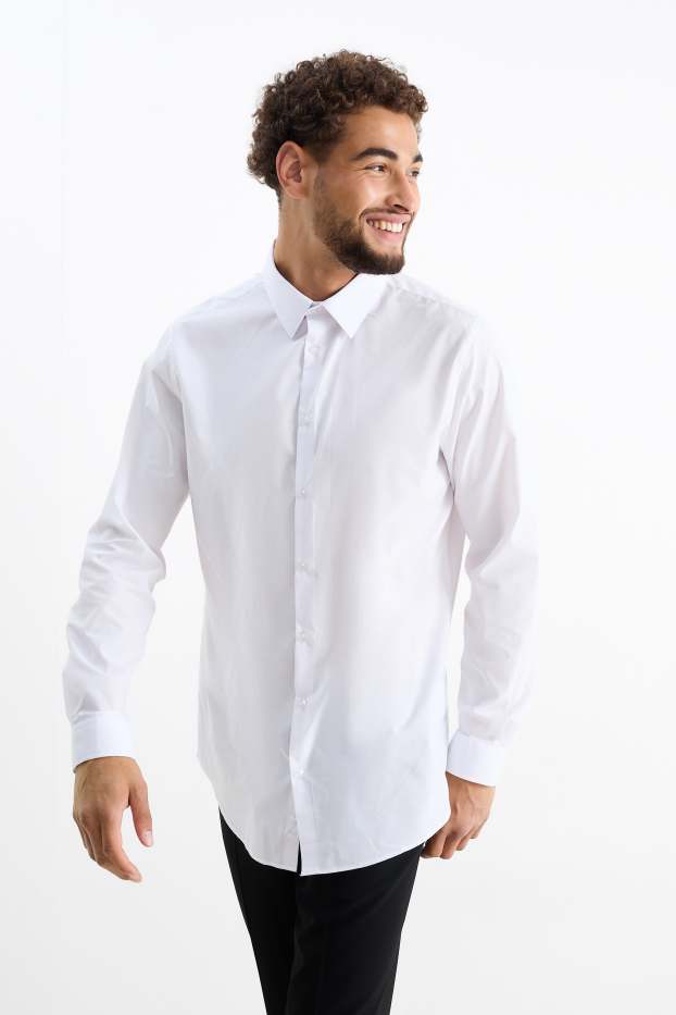 Herren - Businesshemd - Slim Fit - Kent - weiss