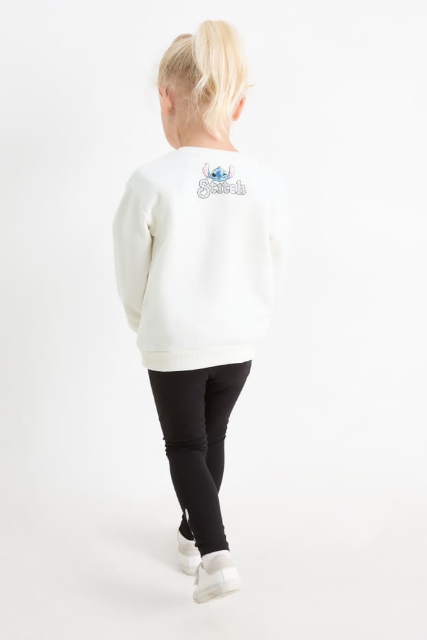 Enfants filles - Lilo & Stitch - ensemble - sweat et leggings - 2 pièces - blanc crème