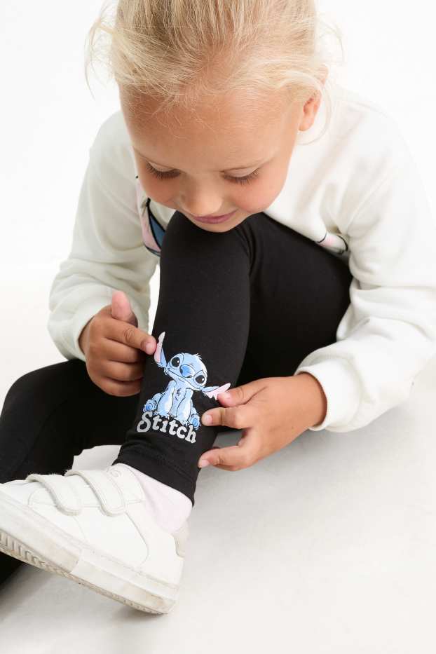Enfants filles - Lilo & Stitch - ensemble - sweat et leggings - 2 pièces - blanc crème