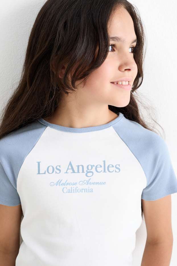 Bambine - Confezione da 2 - maglia a maniche corte - bianco