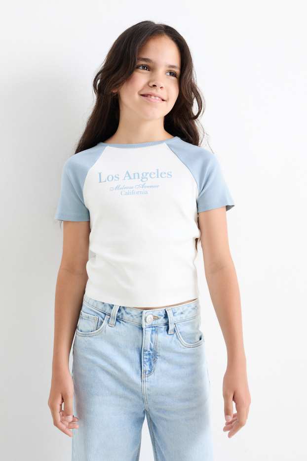 Bambine - Confezione da 2 - maglia a maniche corte - bianco