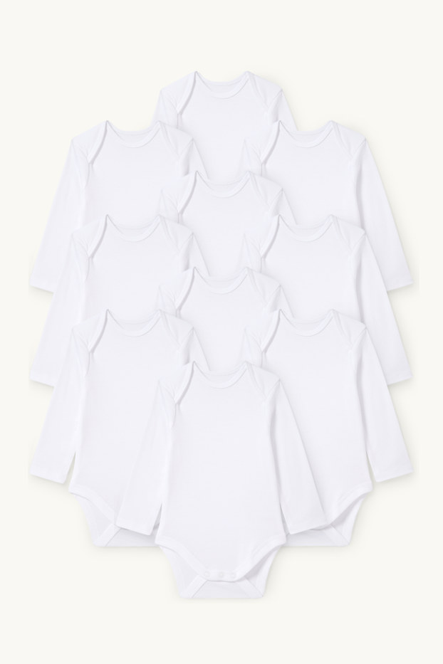 Unisex - Multipack 10er - Baby-Body - weiss