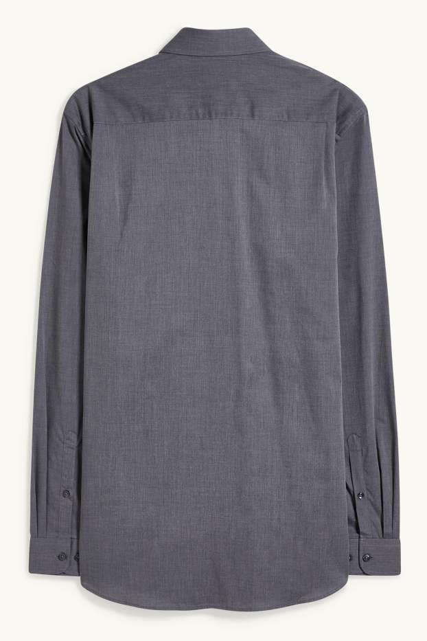 Uomo - Camicia business - regular fit - colletto all’italiana - facile da stirare - grigio scuro