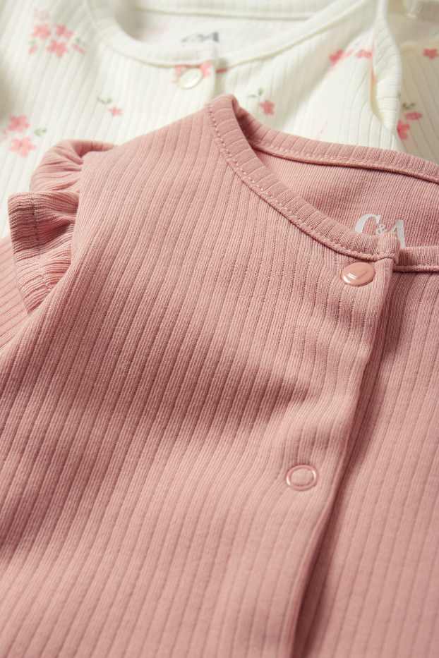 Bébés filles - Lot de 2 - petites fleurs - pyjamas bébé - rose