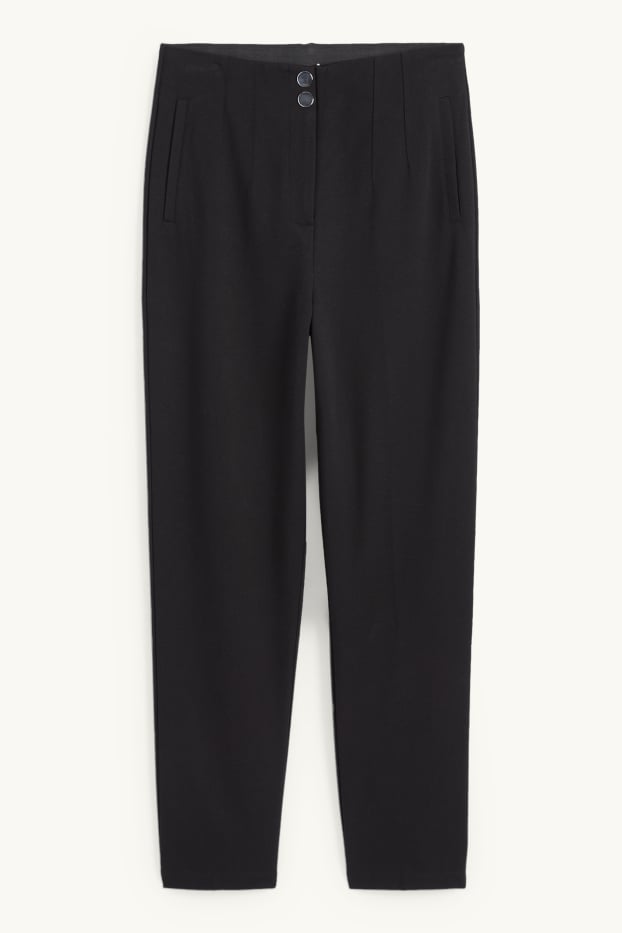 Donna - Pantaloni di stoffa - vita alta - slim fit - nero