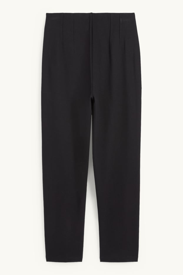 Donna - Pantaloni di stoffa - vita alta - slim fit - nero