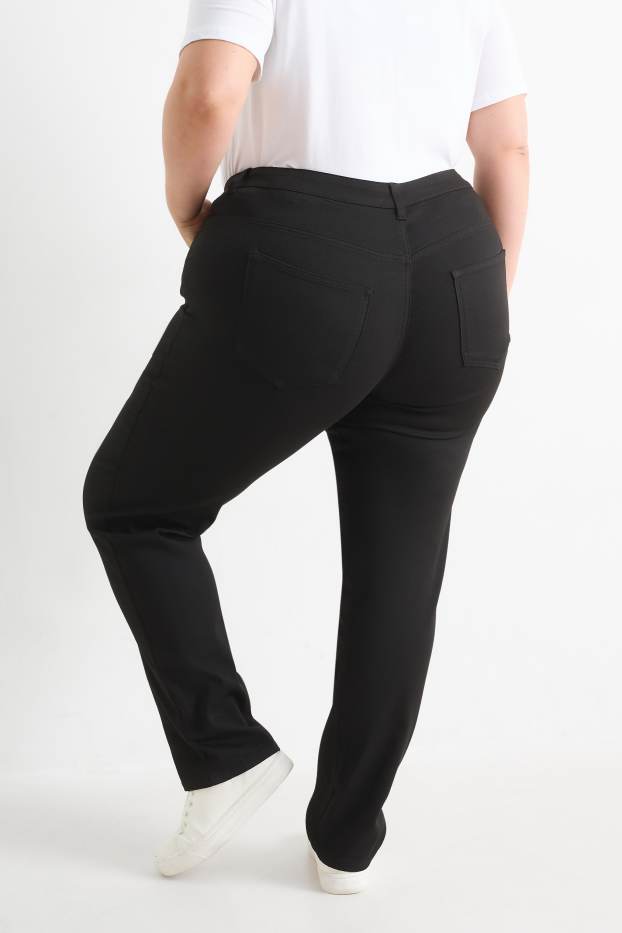 Femei - Pantaloni de stofă - talie înaltă - slim fit - negru