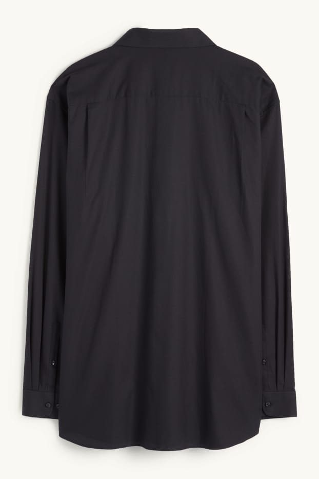 Hommes - Chemise - regular fit - col kent - facile à repasser - noir