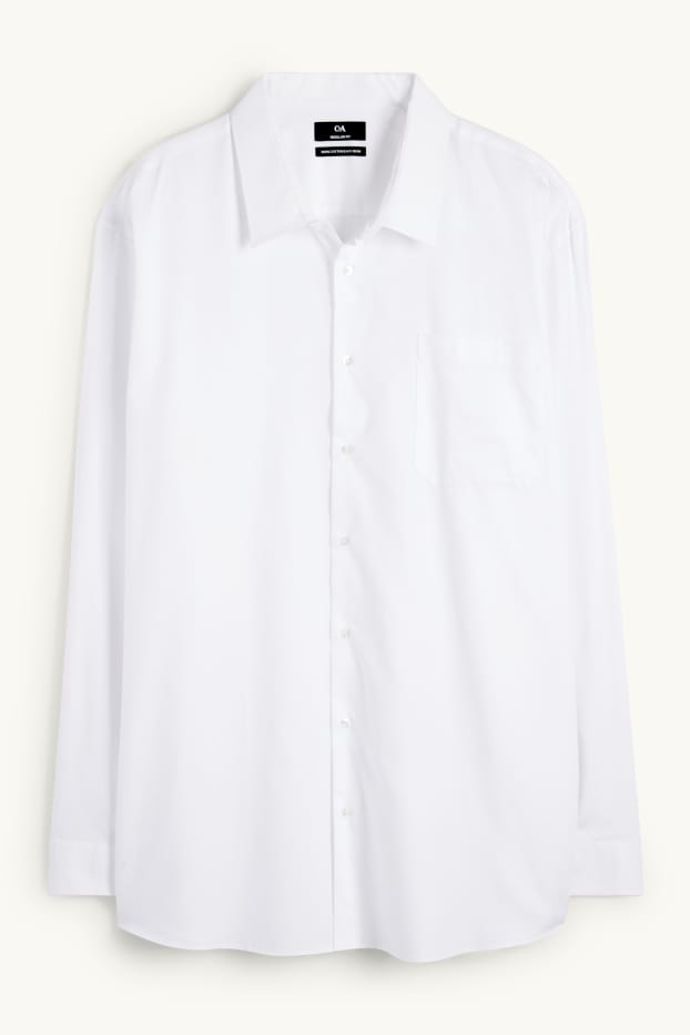 Hommes - Chemise - regular fit - col kent - facile à repasser - blanc crème