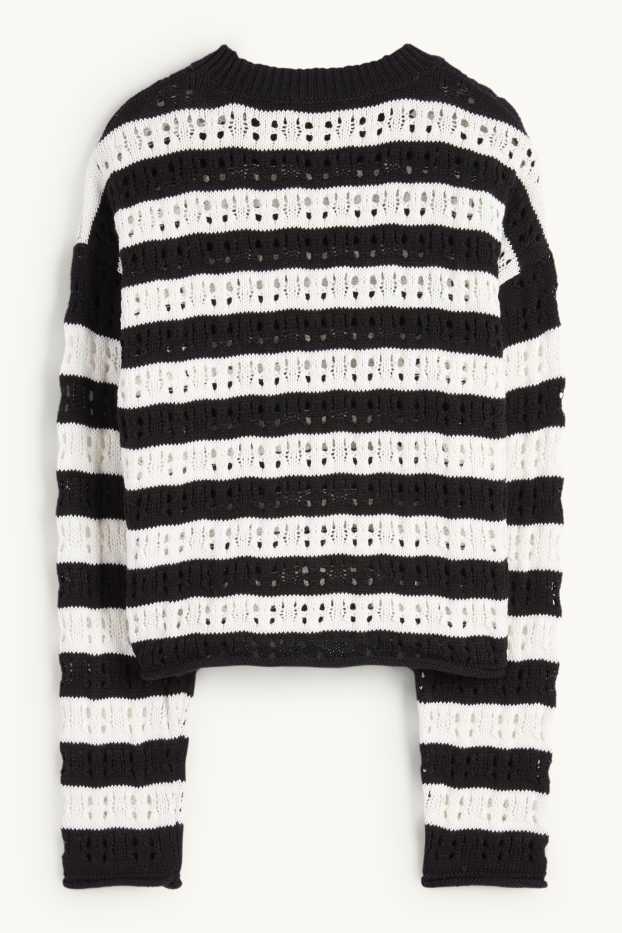 Copii - Fete - Pulover - cu dungi - negru / alb