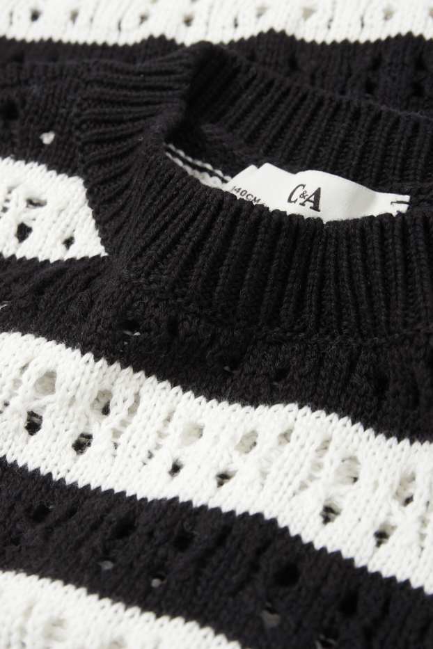 Copii - Fete - Pulover - cu dungi - negru / alb