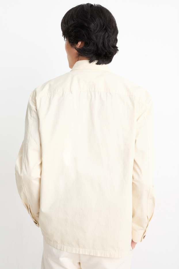 Men - Shirt - regular fit - kent collar - cremewhite