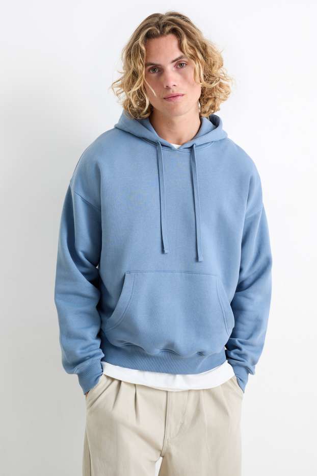 Hommes - Sweat à capuche oversize - bleu