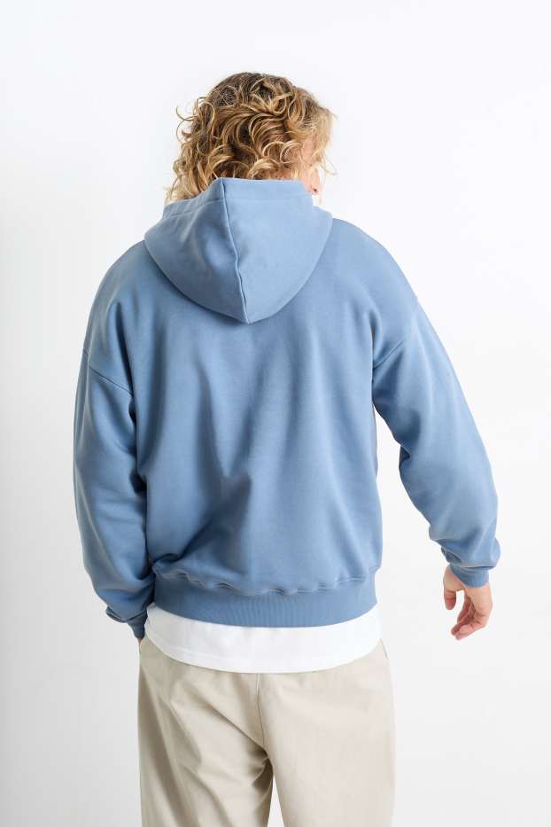 Hommes - Sweat à capuche oversize - bleu