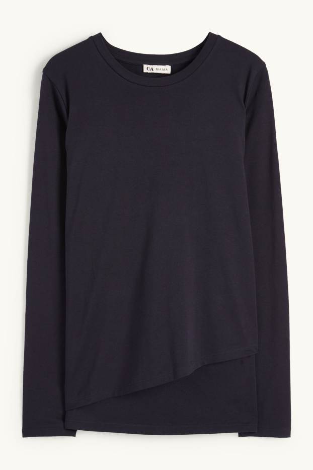 Donna - Maglia a maniche lunghe per allattamento - blu scuro