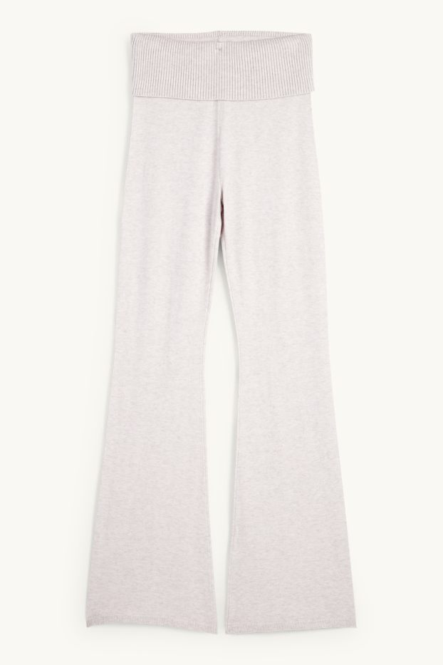 Femmes - Flared legging de maille - gris