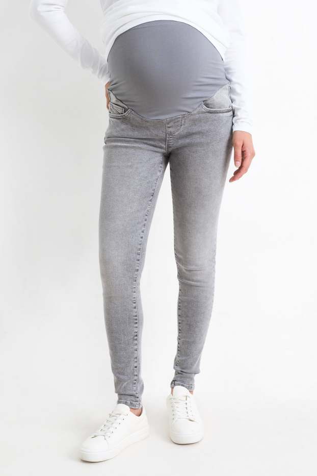 Femmes - Jean de grossesse - skinny jean - LYCRA® - jean gris clair