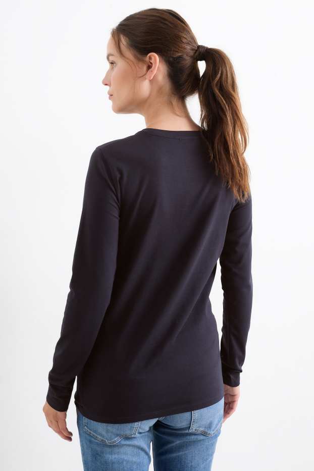 Donna - Maglia a maniche lunghe per allattamento - blu scuro