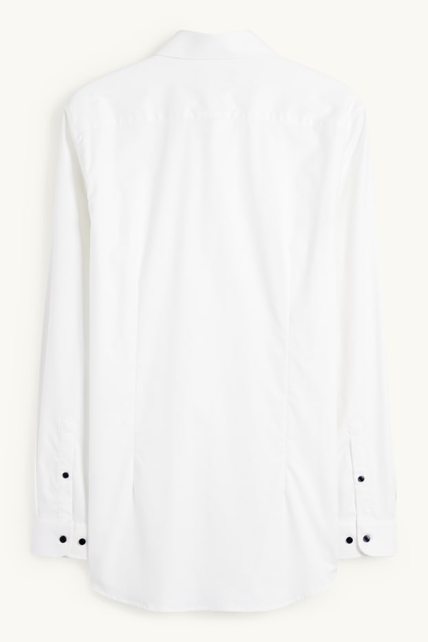 Uomo - Camicia business - body fit - colletto cutaway - facile da stirare - LYCRA® - bianco crema
