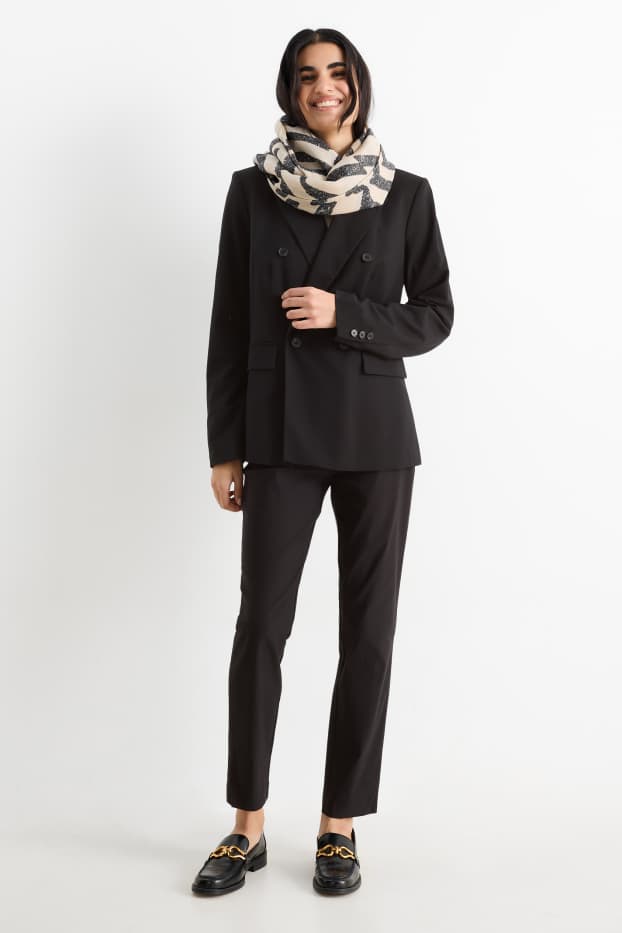Donna - Pantaloni - vita media - slim fit - nero