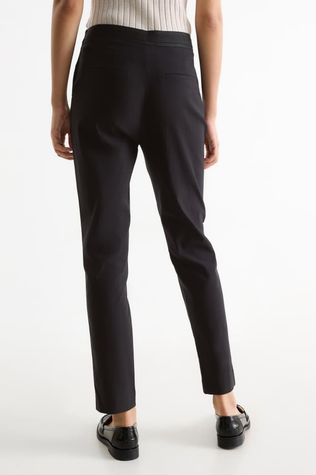 Donna - Pantaloni - vita media - slim fit - nero