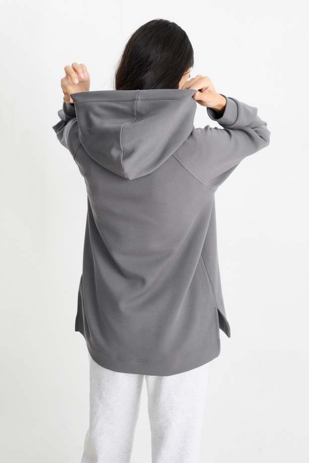 Dames - Basic hoodie - donkergrijs