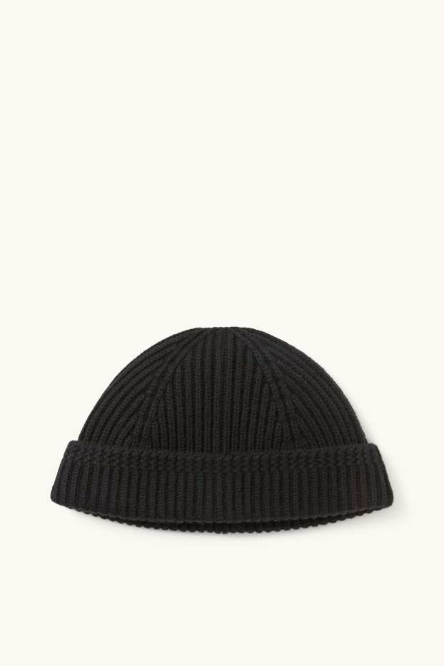 Men - Beanie - wool blend - black