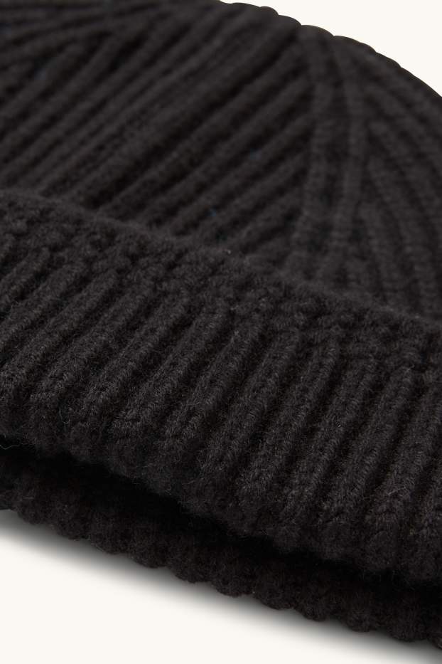 Men - Beanie - wool blend - black