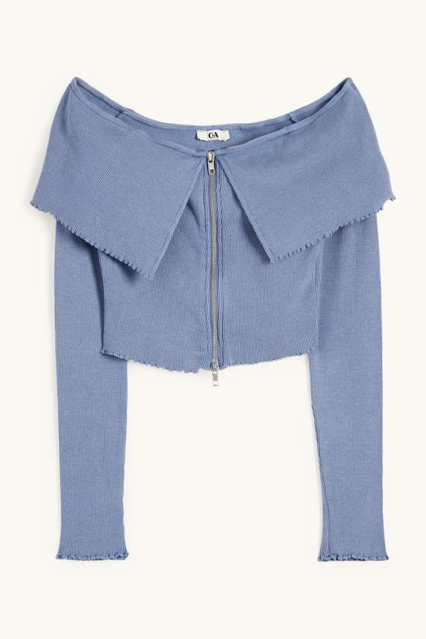 Women - Cropped cardigan - blue