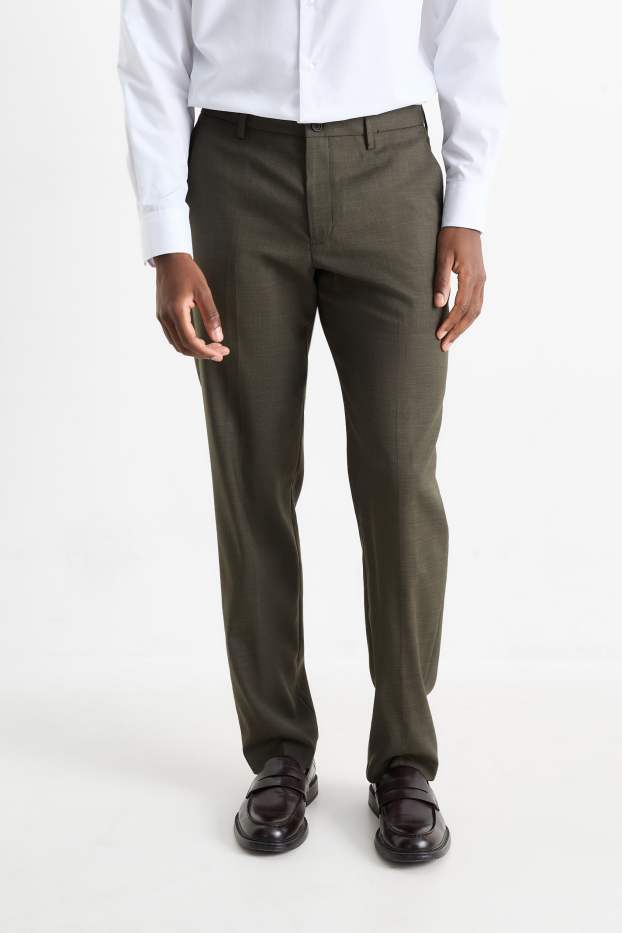 Hommes - Pantalon de costume - regular fit - Flex - vert foncé