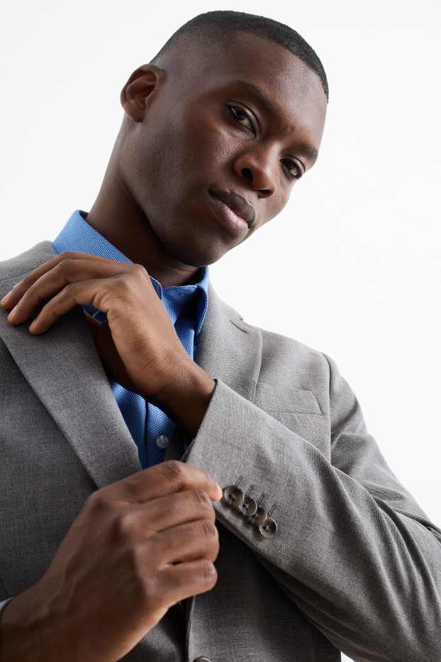 Hommes - Veste de costume - regular fit - Flex - 4 Way Stretch - gris