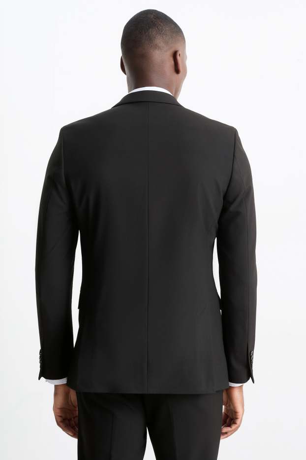 Hommes - Veste de costume - body fit - Flex - 4 Way Stretch - LYCRA® - noir