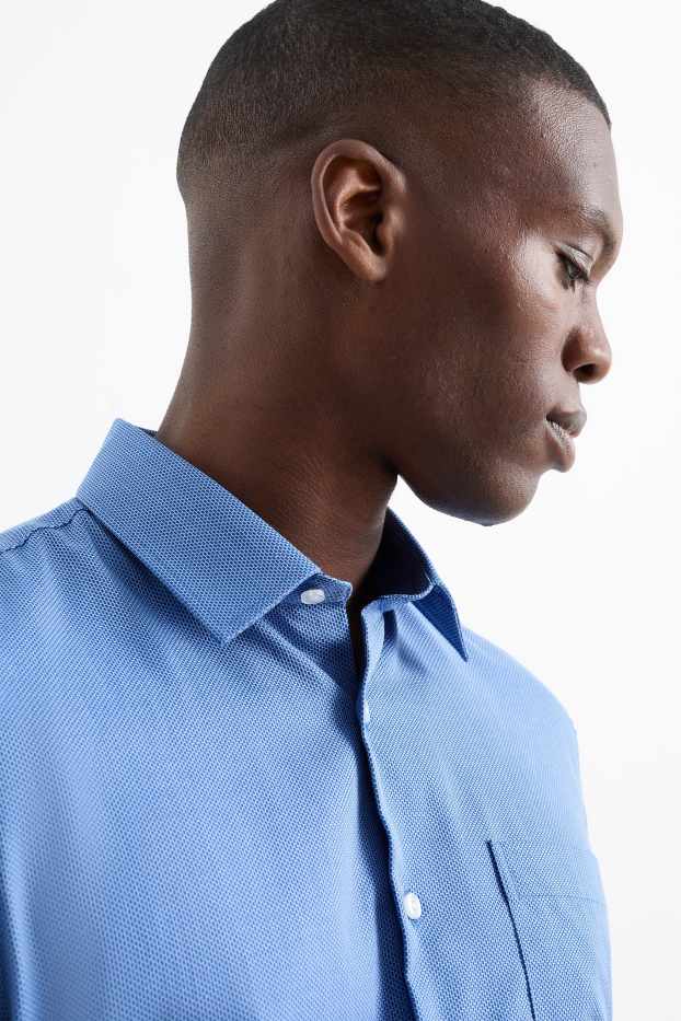 Heren - Business-overhemd - regular fit - kent - gemakkelijk te strijken - blauw