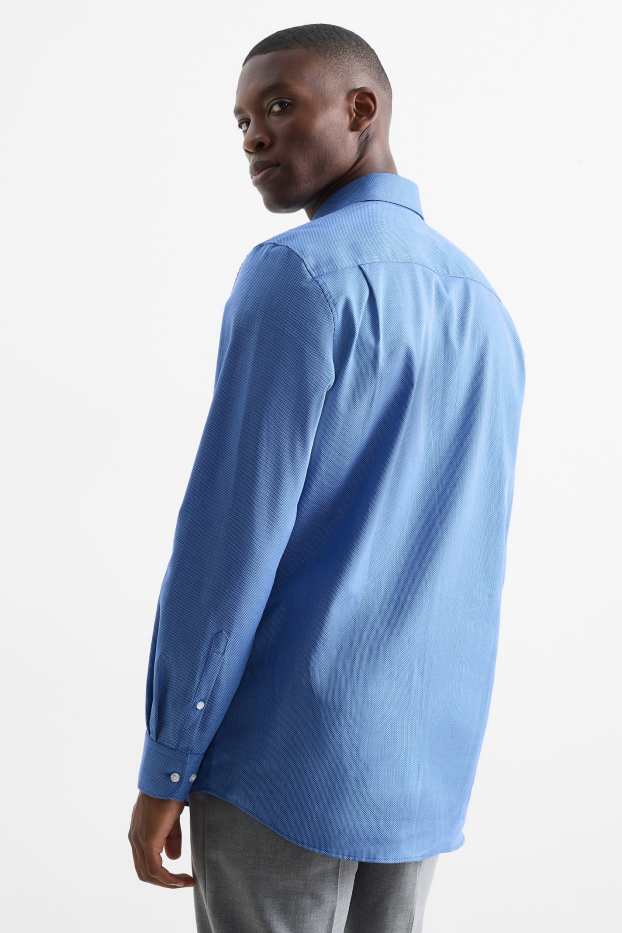 Heren - Business-overhemd - regular fit - kent - gemakkelijk te strijken - blauw