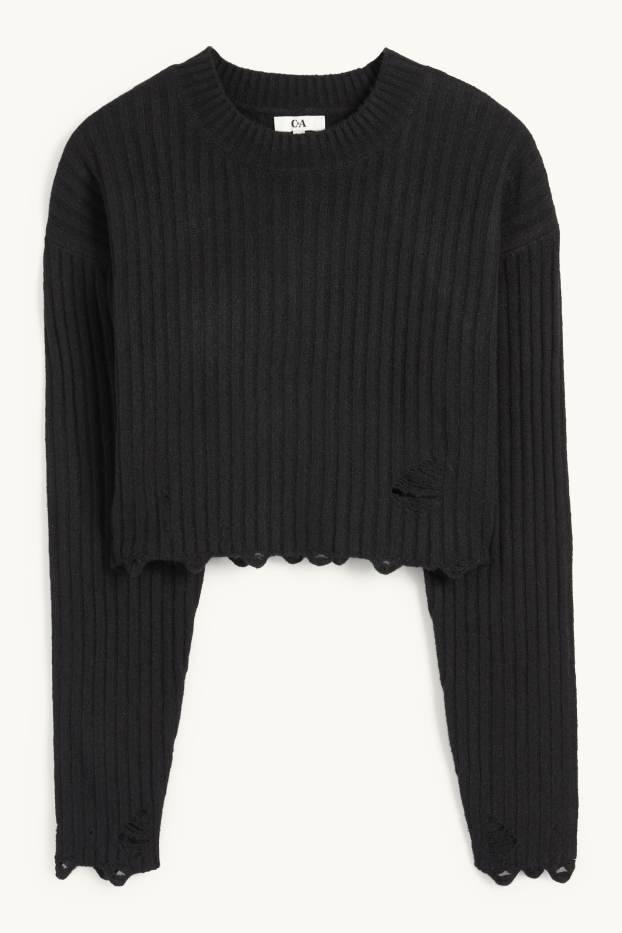 Dona - Jersei crop - negre