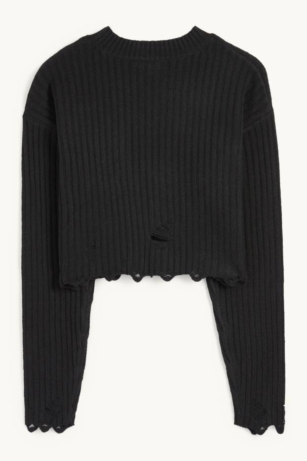 Dona - Jersei crop - negre