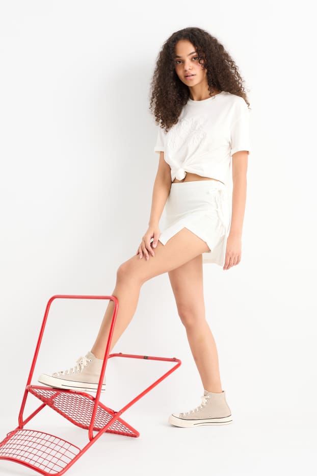 Femmes - Jupe-short - blanc