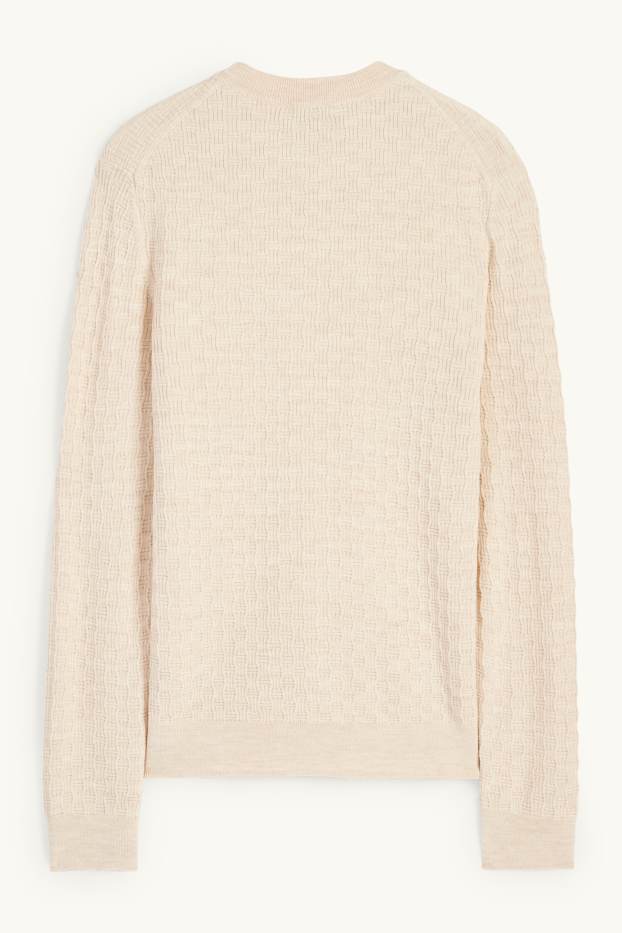 Herren - Pullover - strukturiert - hellbeige