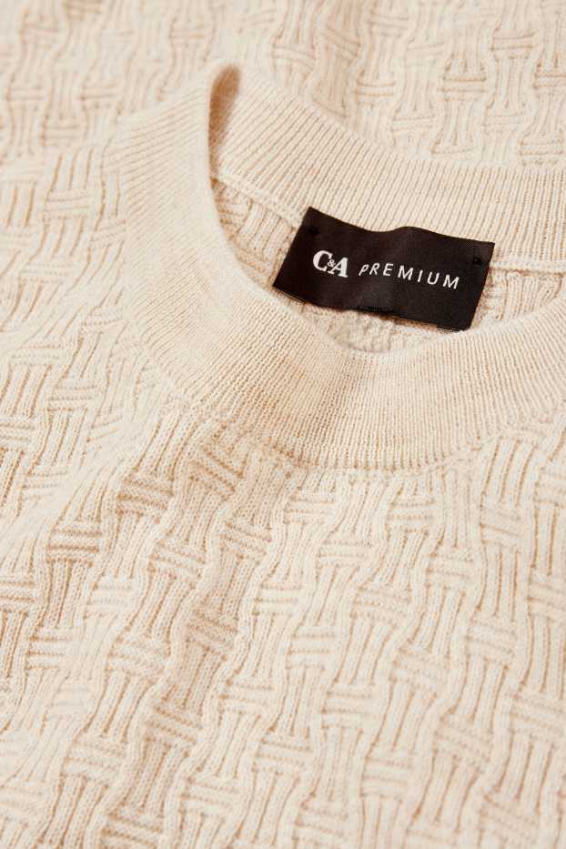 Herren - Pullover - strukturiert - hellbeige