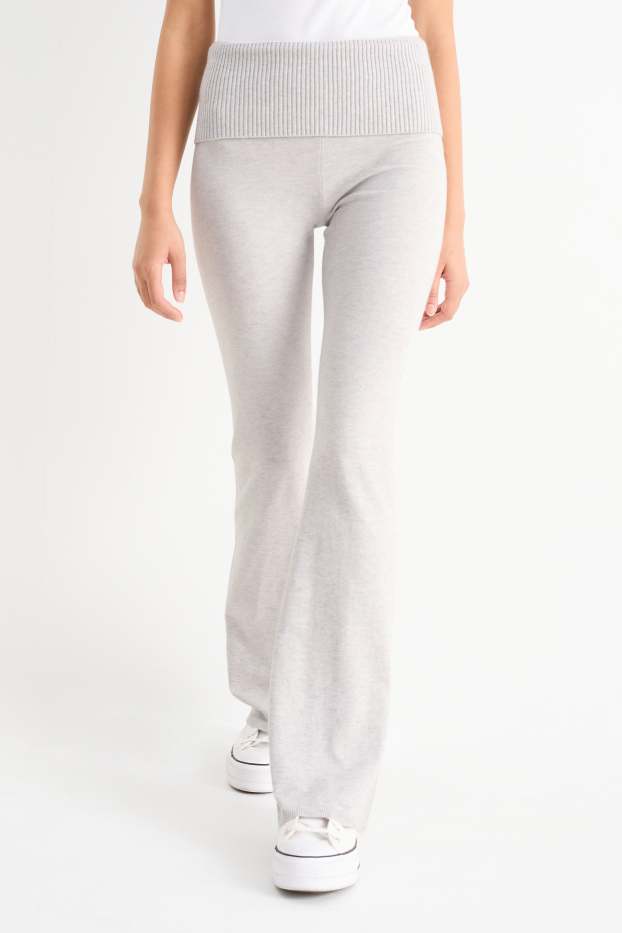 Femmes - Flared legging de maille - gris