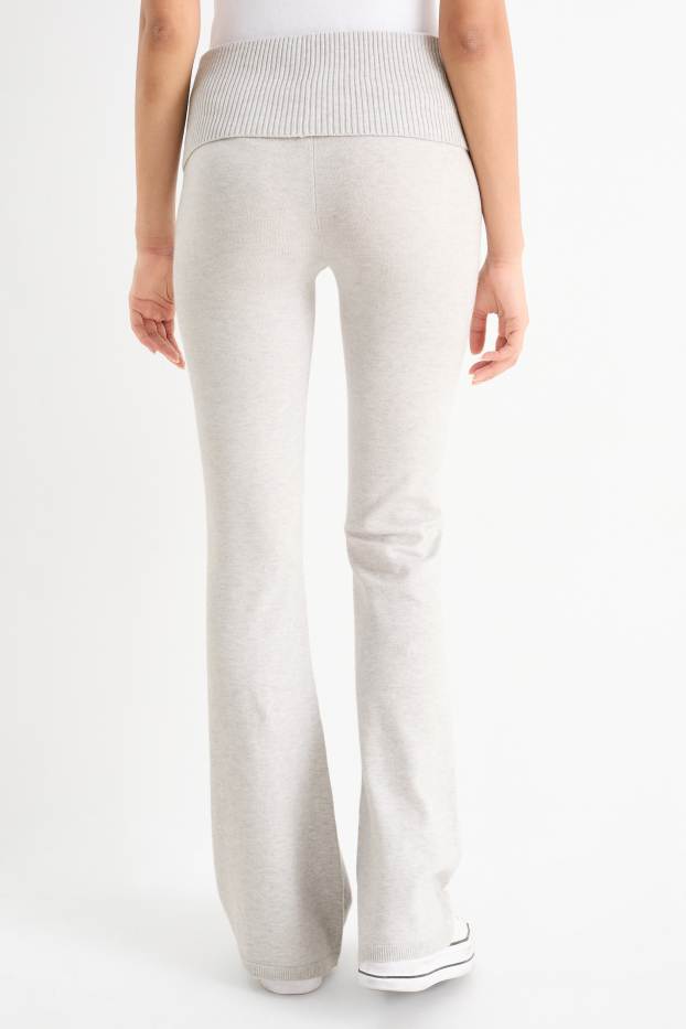 Femmes - Flared legging de maille - gris