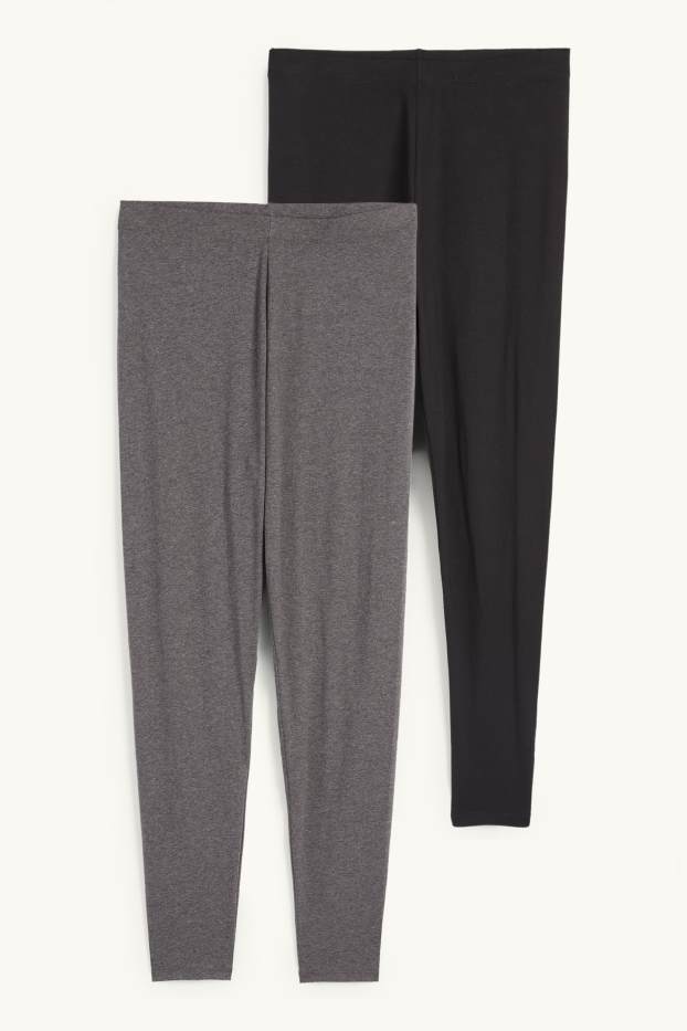Femmes - Lot de 2 - leggings - gris foncé
