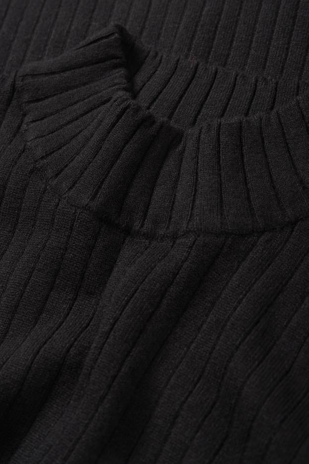 Dona - Jersei crop - acanalat - negre