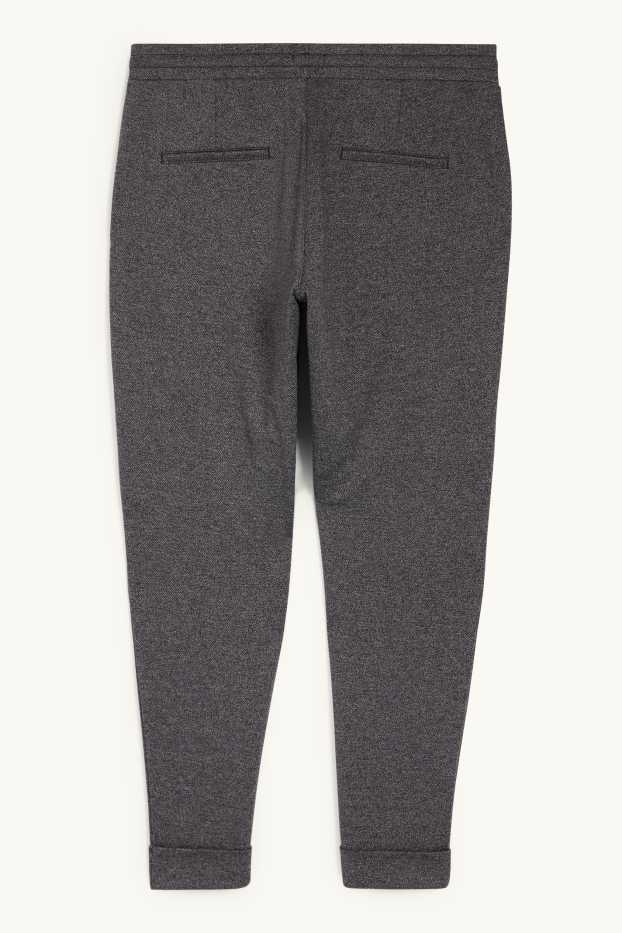 Damen - Stoffhose - Mid Waist - Tapered Fit - dunkelgrau