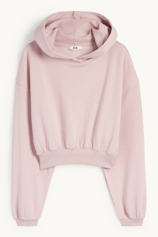 Damen - Crop Hoodie - rosa
