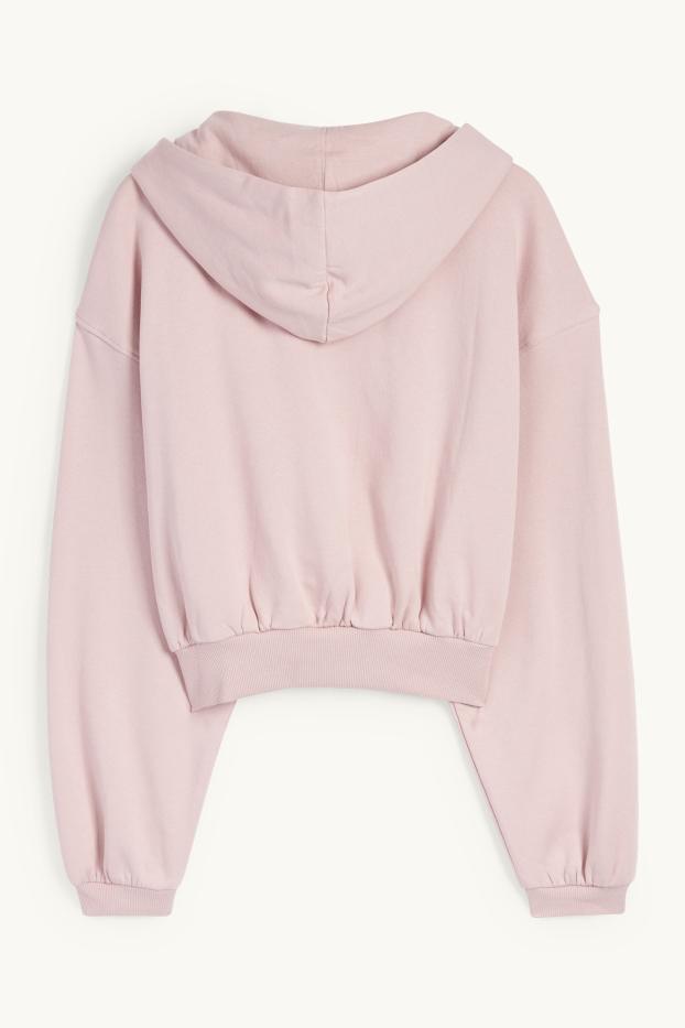 Damen - Crop Hoodie - rosa