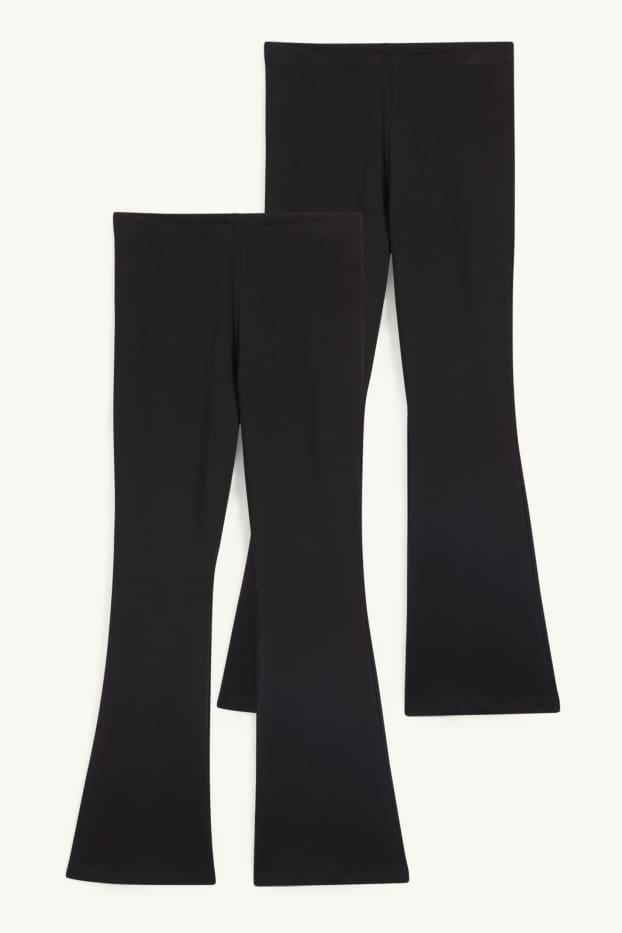 Enfants filles - Lot de 2 - leggings chauds - noir